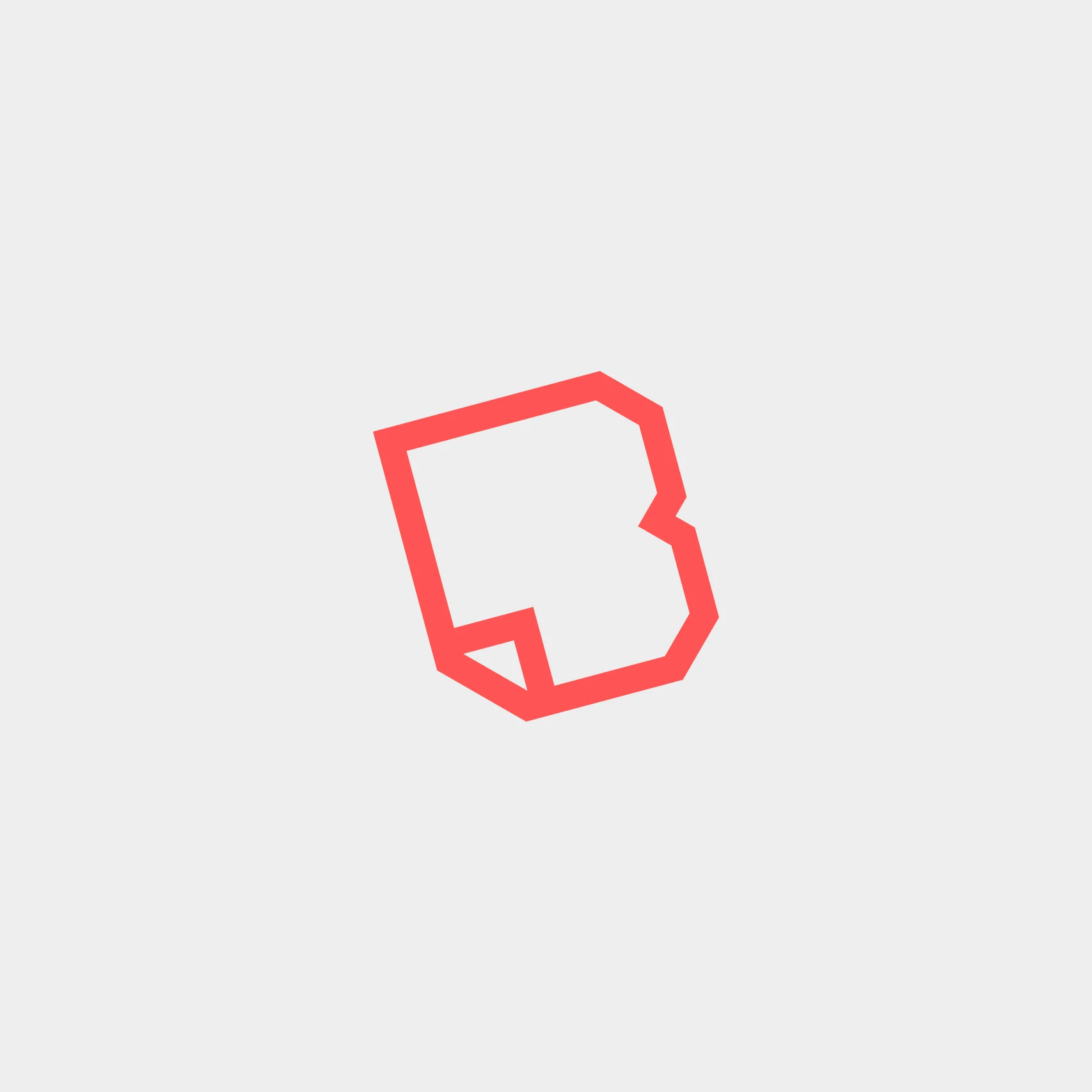 Coral angular B monogram