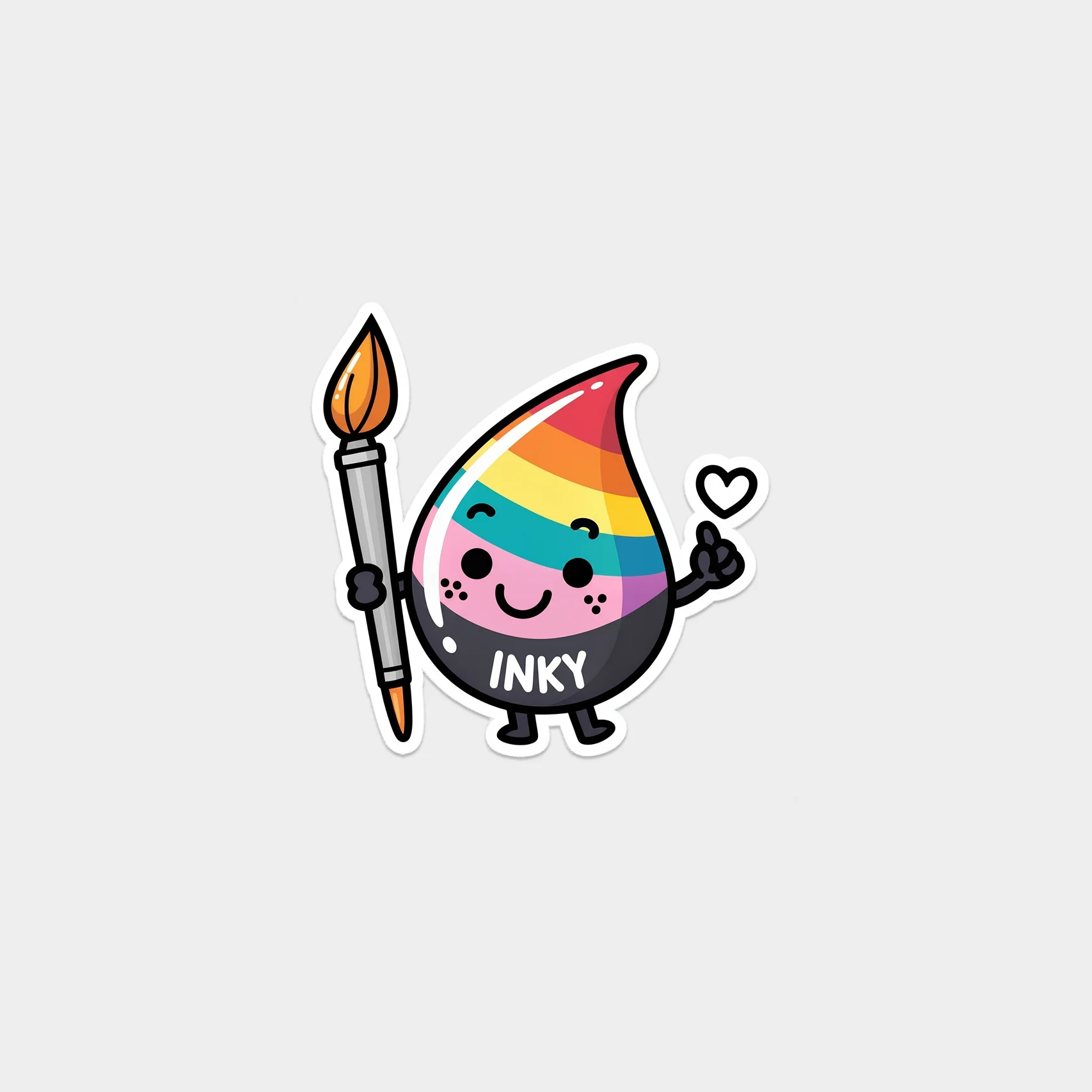 Inky paint-drop mascot