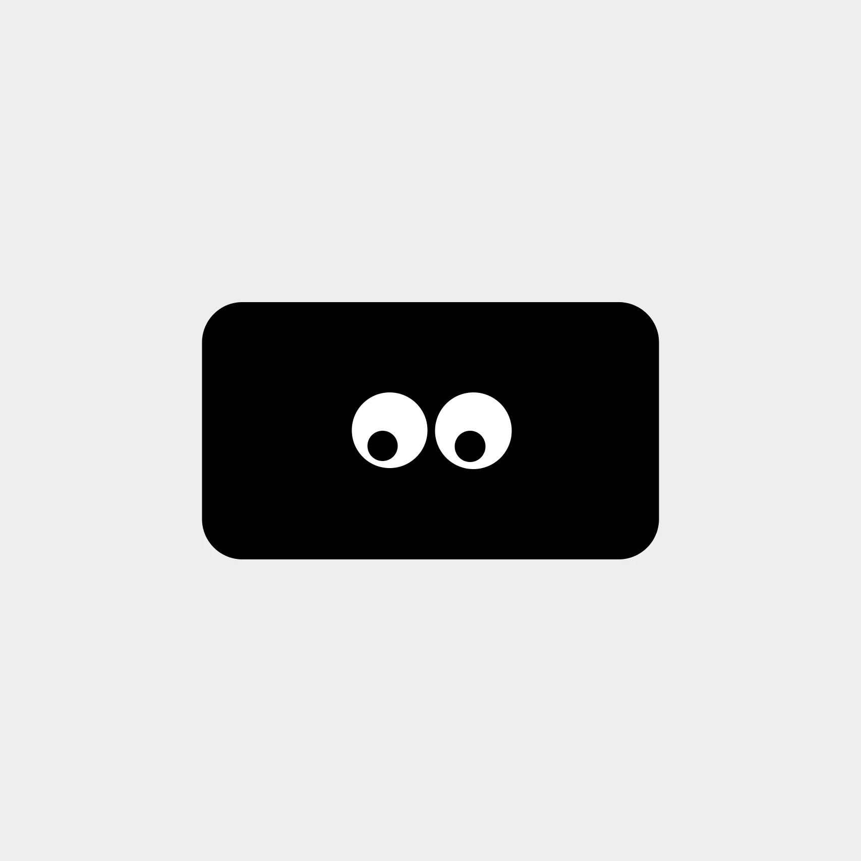 Black block character with eyes