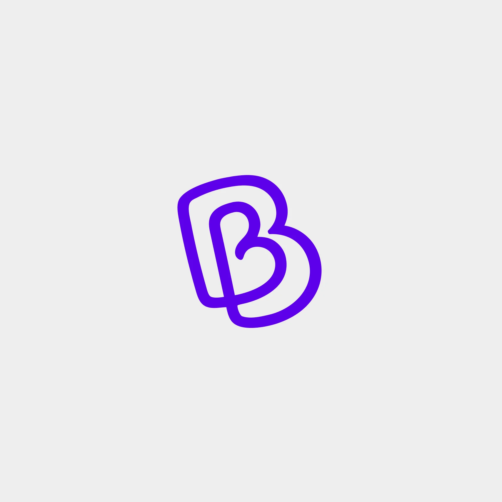 Purple looped B monogram