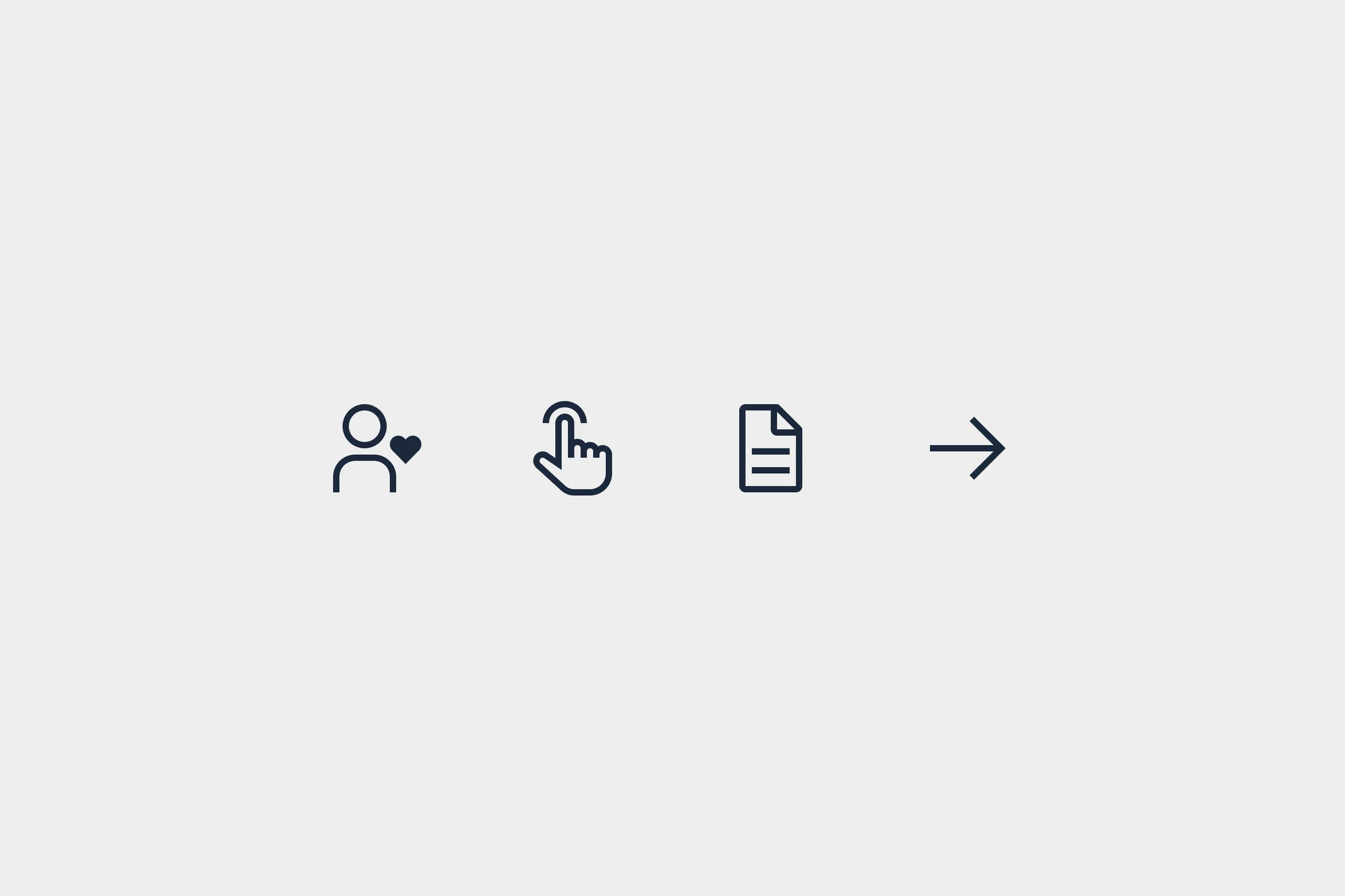 A sequence of service interaction icons