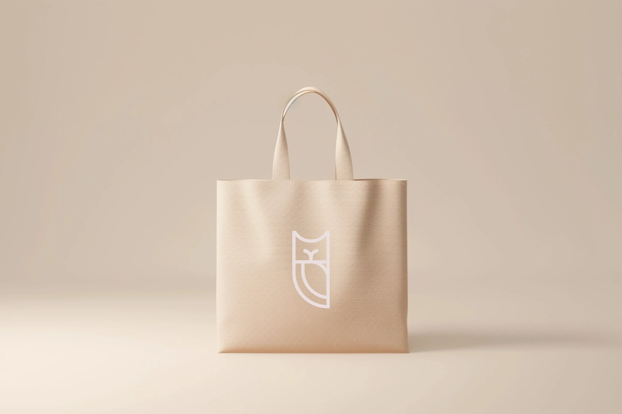 Wholistic Ritual monogram applied to a fabric tote