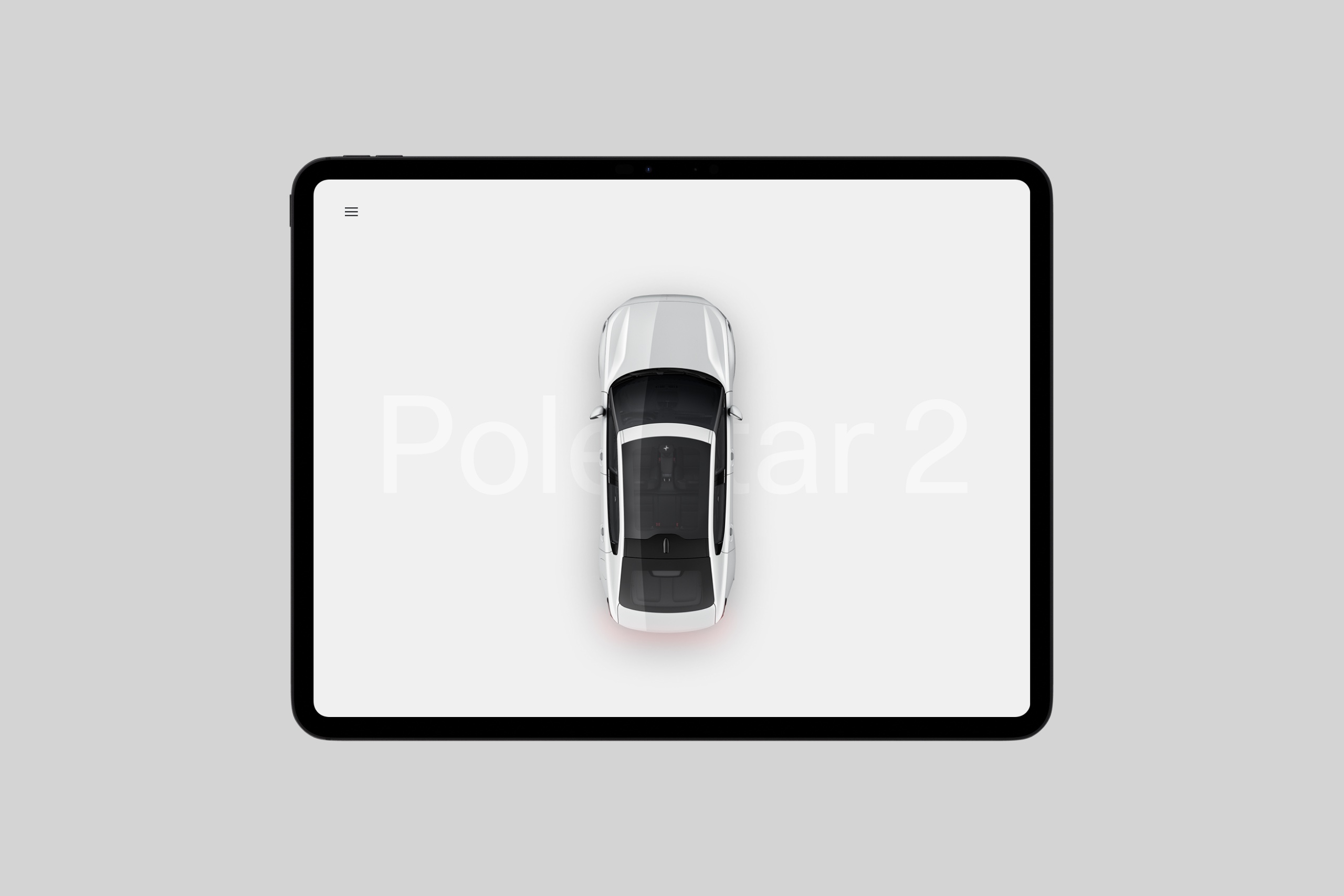 Early interface concept for exploring the Polestar 2
