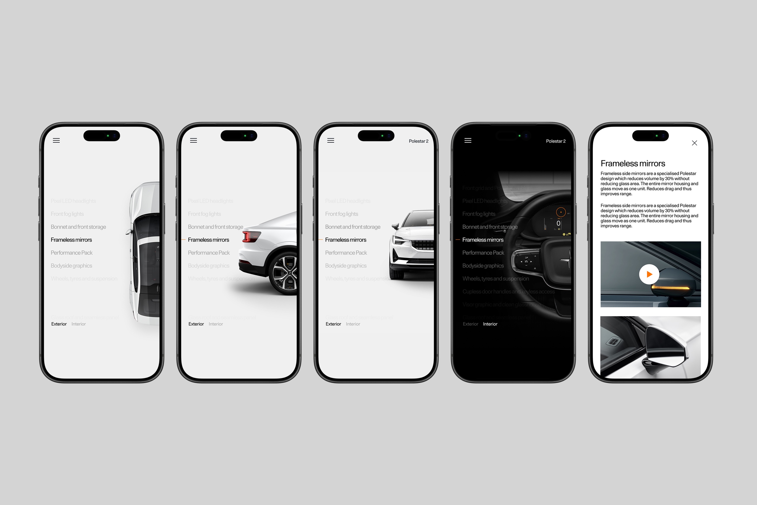 Interface explorations across mobile screens